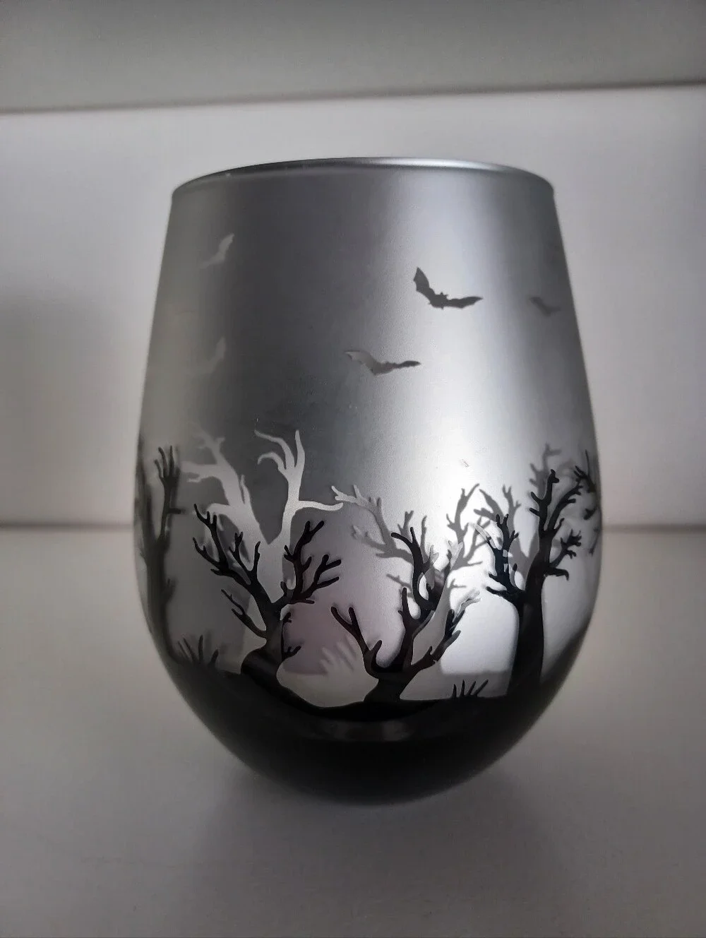 Halloween Witch Tree Wine Tumbler/Glass Holiday Spooky Collectible Drinkware